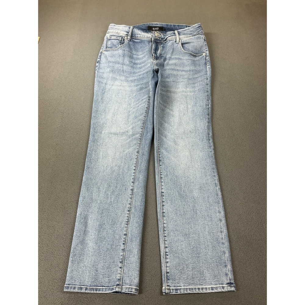 Hudson Jeans Womens 10 Blue Light Wash Flared Mid Rise Stretch Denim boho hippie